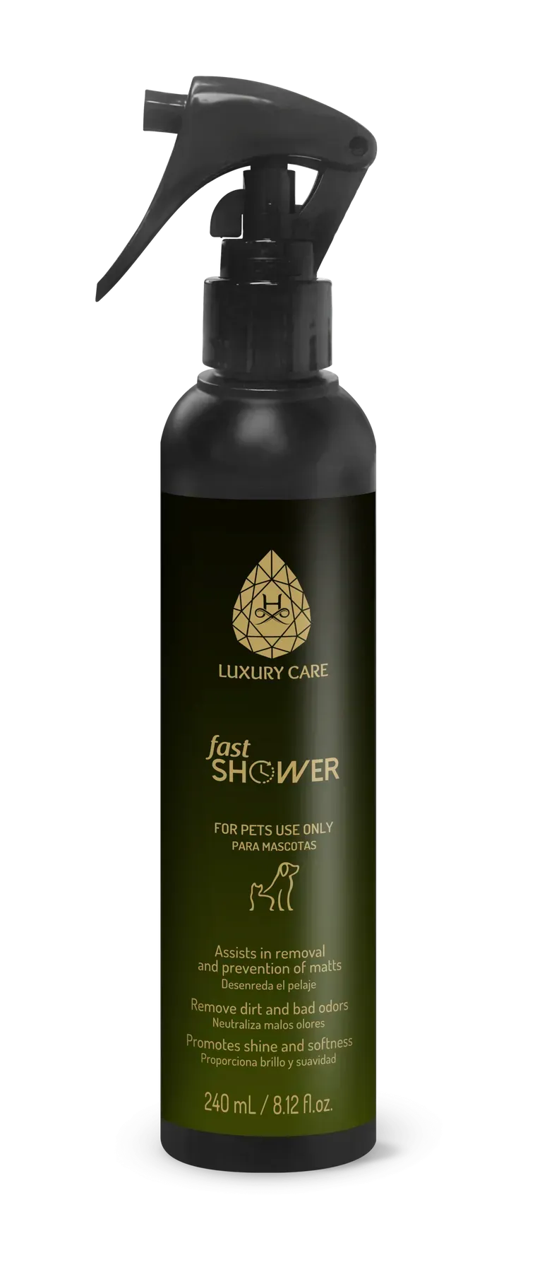Шампунь без змивання для собак та котів Hydra Luxury Care Fast Shower, 240 мл