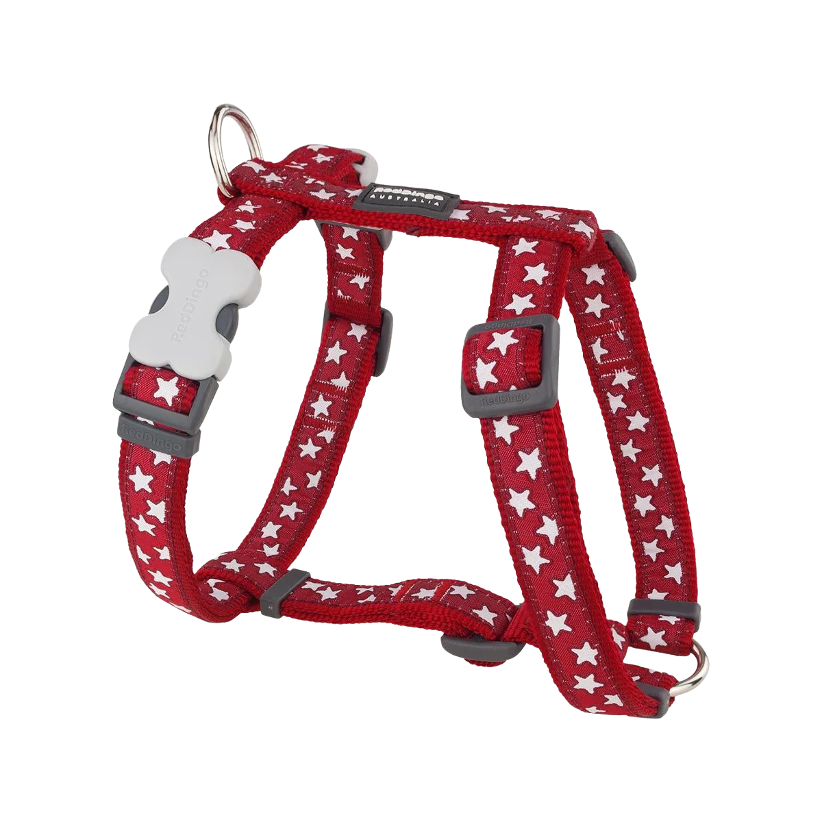 Шлея для собак Red Dingo класична - Stars White on Red