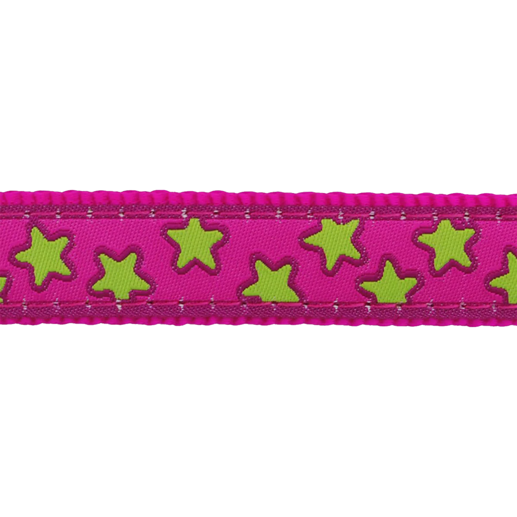 Шлея для собак Red Dingo класична - Stars Lime on Hot Pink