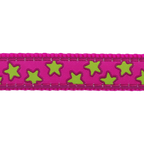 Шлея для собак Red Dingo класична - Stars Lime on Hot Pink