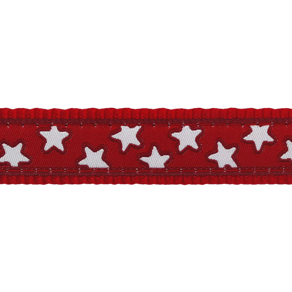 Шлея для собак Red Dingo класична - Stars White on Red