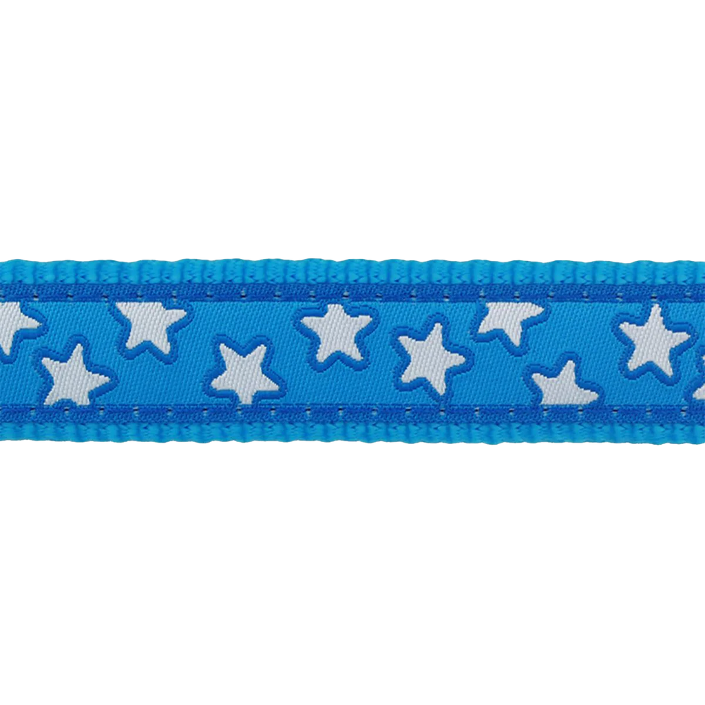 Шлея для собак Red Dingo класична - Stars White on Turquoise