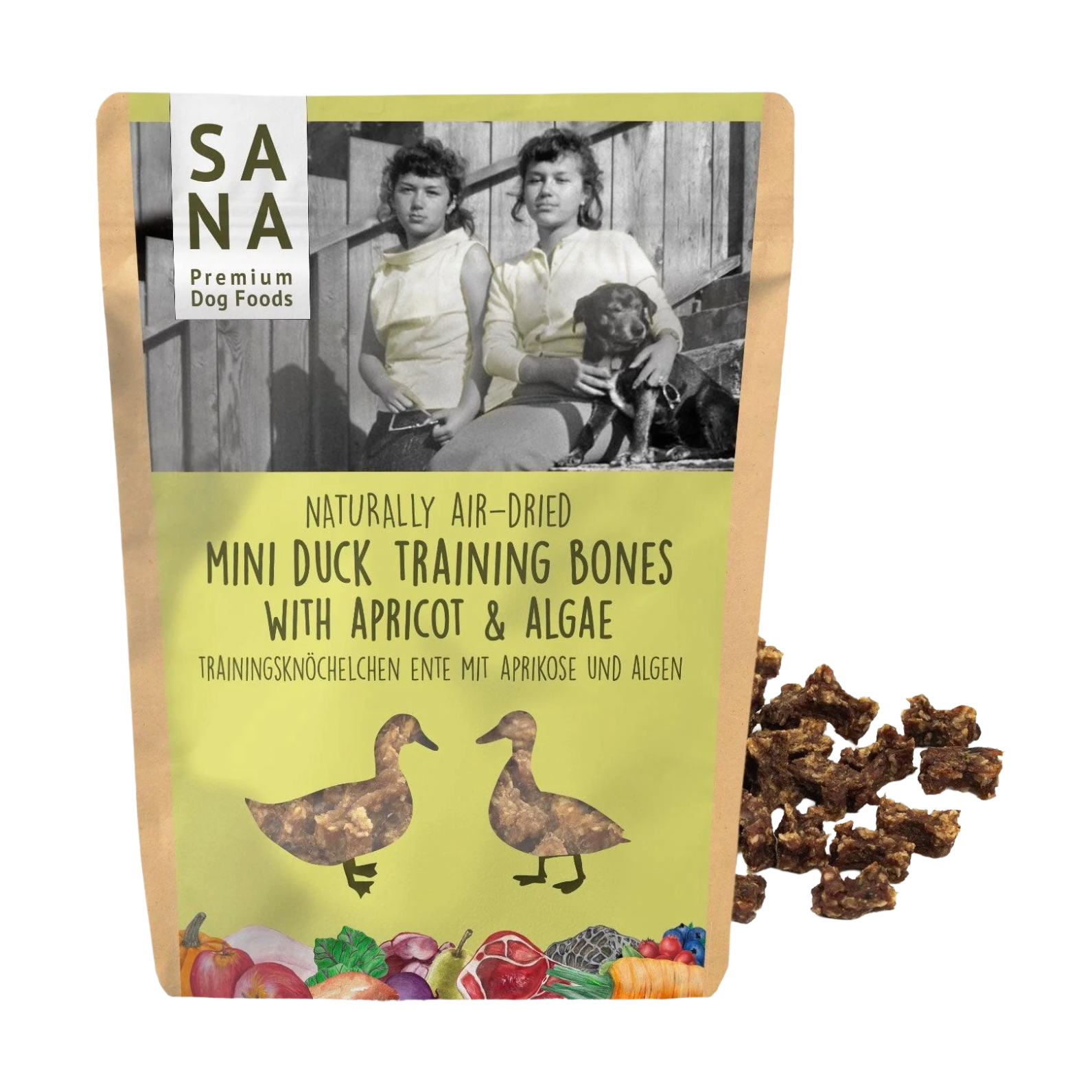 Ласощі для собак міні-кісточки з качкою, абрикосами та морськими водоростями
