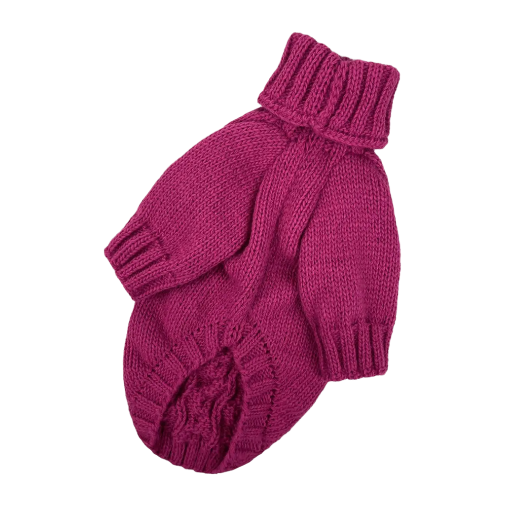 Светр в'язаний Косичка малиновий