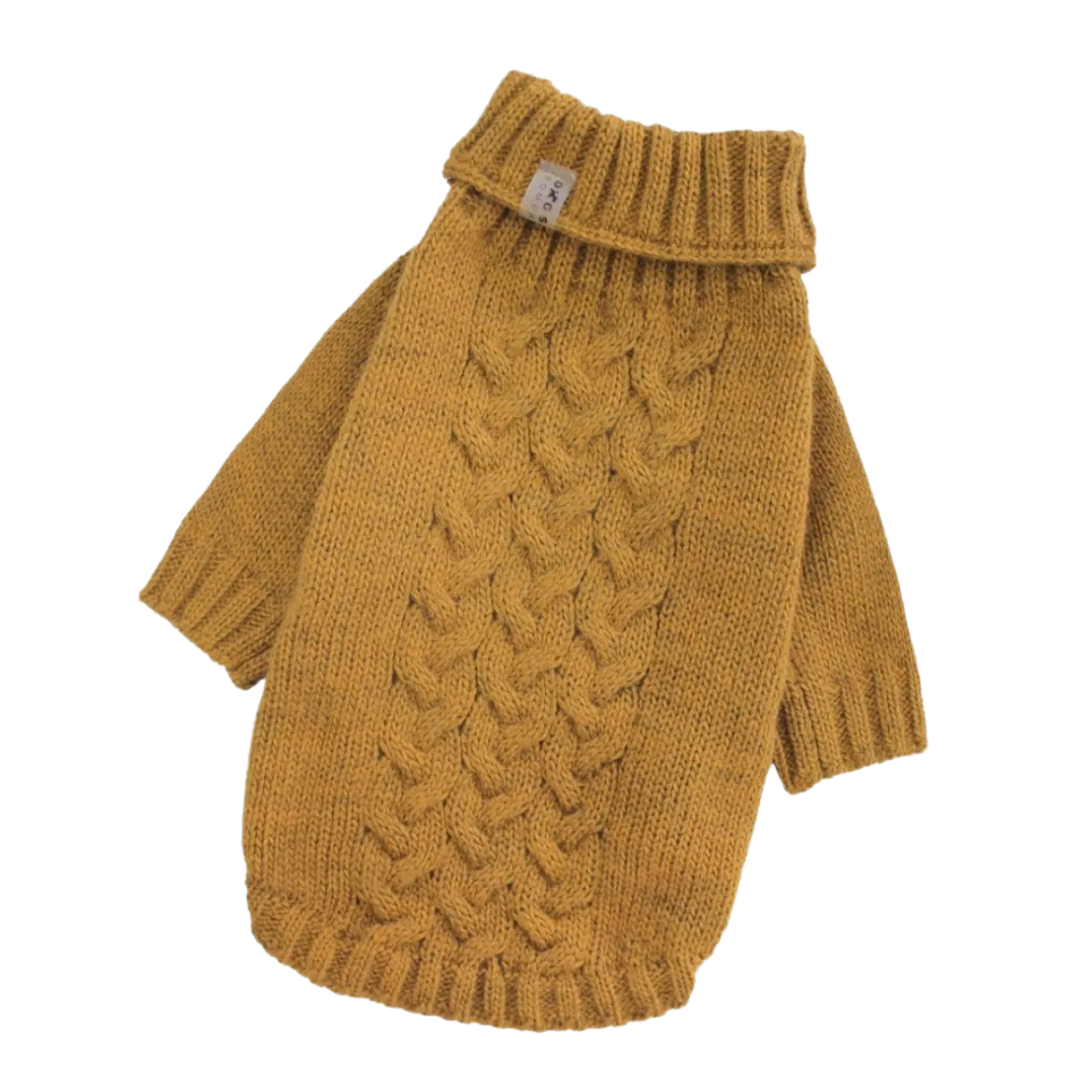 Светр в'язаний Косичка гірчиця