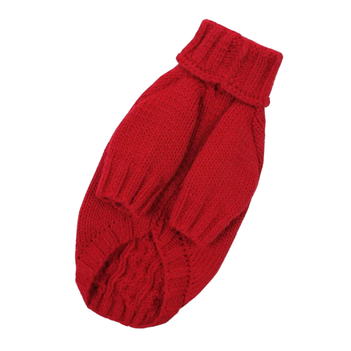 Светр в'язаний Косичка червоний