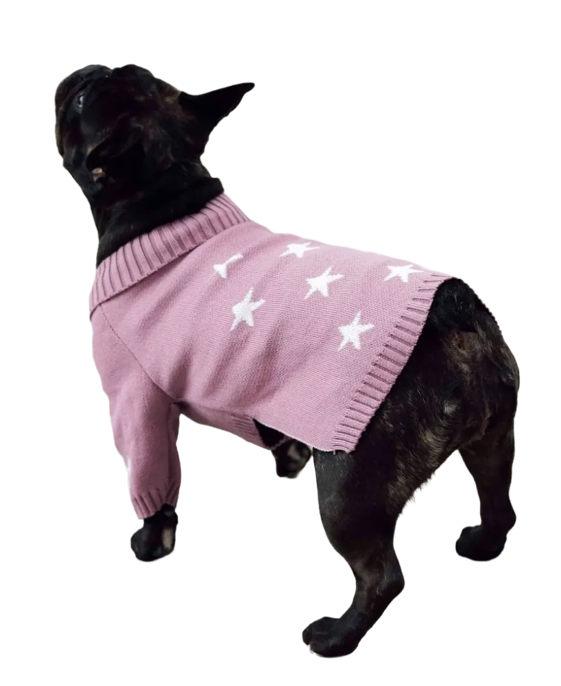 Светр в'язаний Зiрочки рожевий