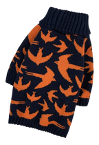 Светр в'язаний Пташки синiй