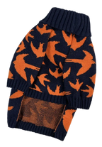 Светр в'язаний Пташки синiй