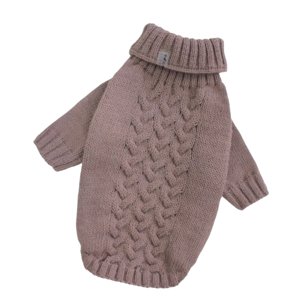 Светр в'язаний Косичка какао