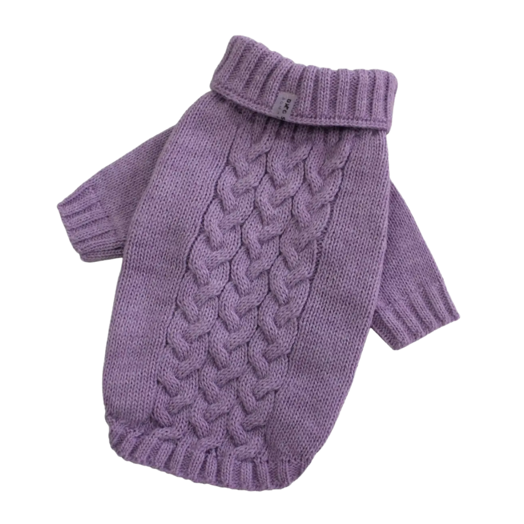 Светр в'язаний Косичка лаванда