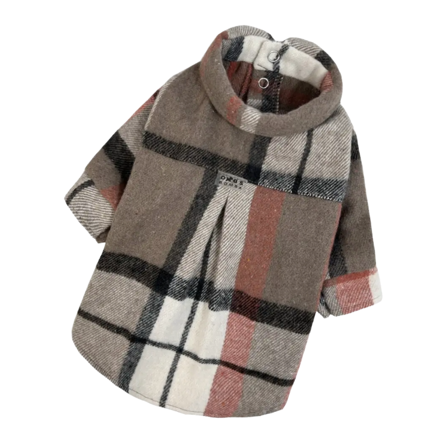 Сорочка картата коричнева з помаранчем