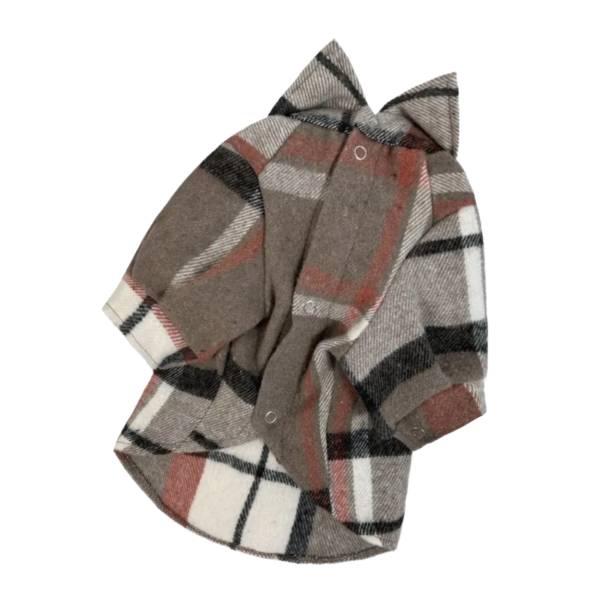 Сорочка картата коричнева з помаранчем